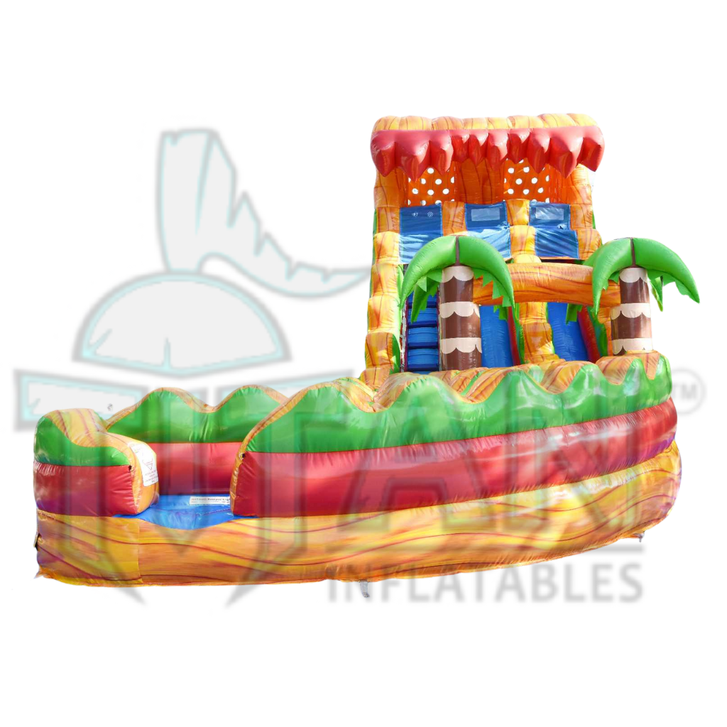 18 foot Lava Double Lane Swerve Slide