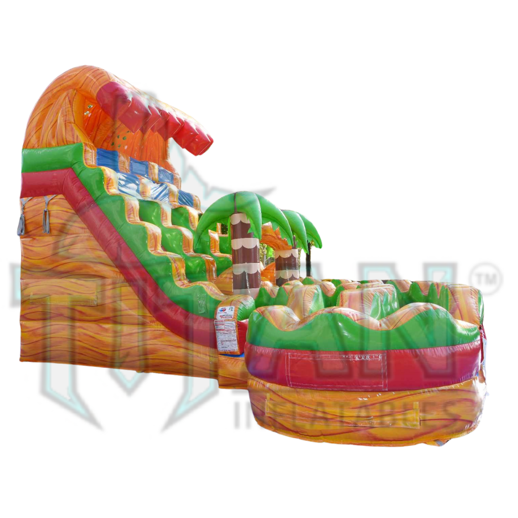 18 foot Lava Double Lane Swerve Slide