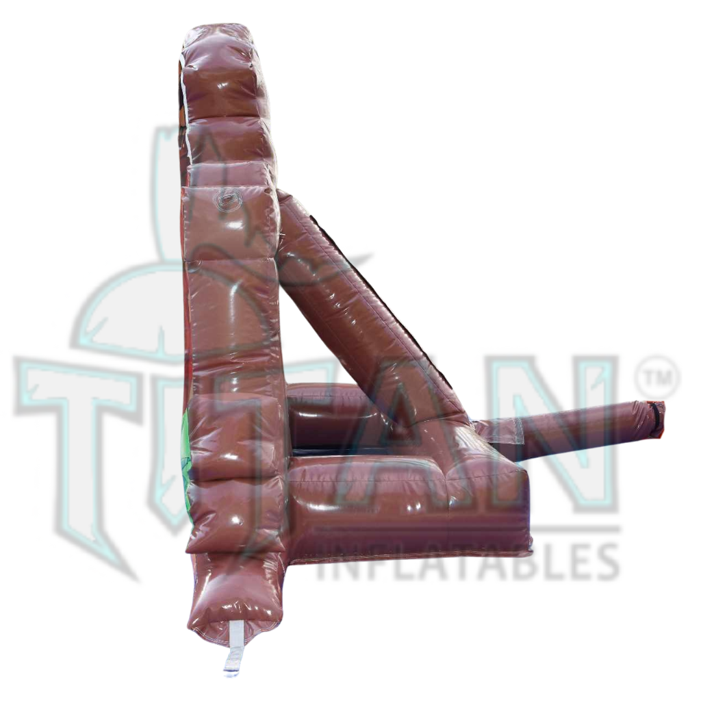 side facing view of a beaver throw inflatable interactive game