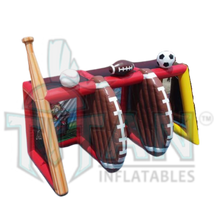 Load image into Gallery viewer, front angled left view of titan inflatables big sport three player interactive game 
