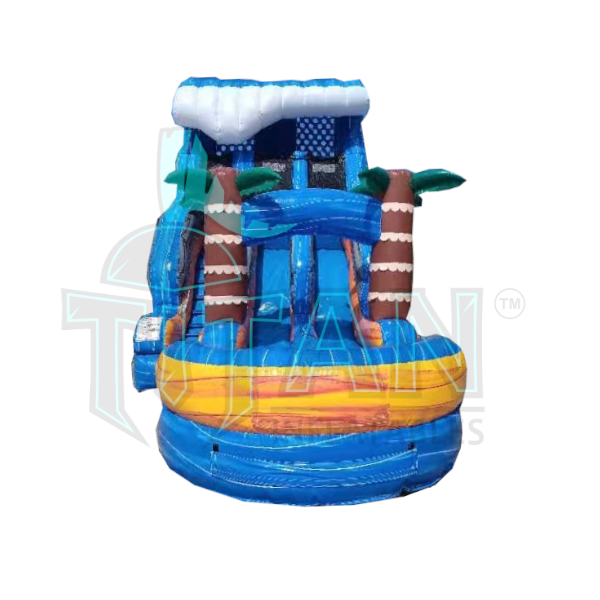 16 foot Blue Plummet  Double Lane Slide