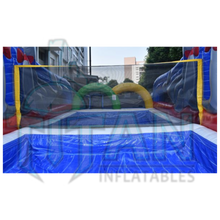 Load image into Gallery viewer, inside view of titan inflatables island volleyball interactive game 
