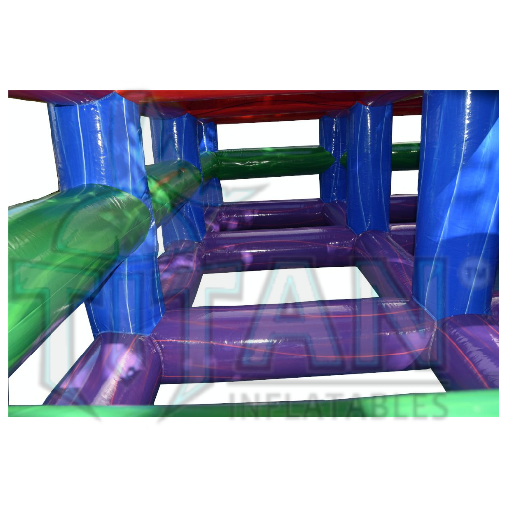 inside view of titan inflatables square nine volleyball interactive game 