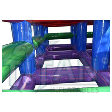 Load image into Gallery viewer, inside view of titan inflatables square nine volleyball interactive game 
